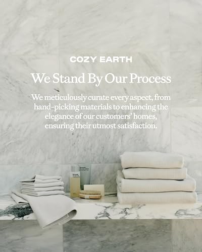 Cozy Earth Complete Waffle Bath Bundle, 60% Cotton 40% Viscose from Bamboo | Quick Dry and Ultra-Soft Waffle Weave Bath Towels, 4 Washcloths, 2 Hand Towels, 2 Bath Towels, 2 Bath Sheets, Light Grey - color: Light Grey