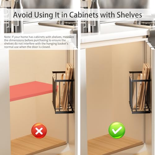 DTUQYX 3 Pack Over Cabinet Door Organizer - Adjustable Cabinet Door Organizer with Towel Rack,Hanging Over the Door Organizer for Cutting Board, Plastic Wrap, Aluminum Foil, Cleaning Supplies, Baking