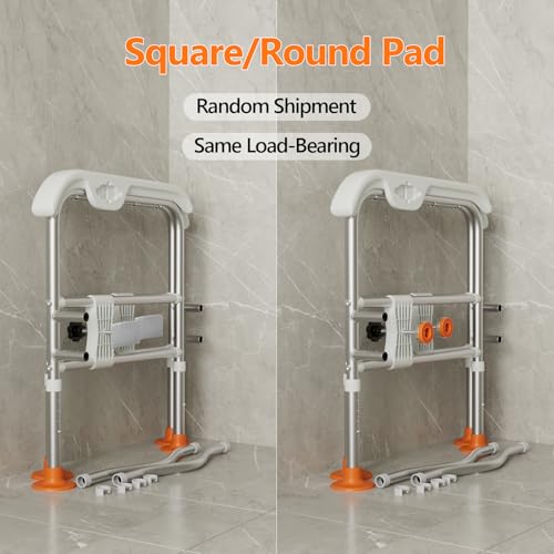 SPECILITE Toilet Safety Rails for Seniors (665lbs) with Emergency Alert | Heavy Duty Adjustable Frame with LED Light & Call Bell, Stable Stand-Up Support Fits Most Toilets for Disabled & Pregnant - size: Toilet Rails - Bell