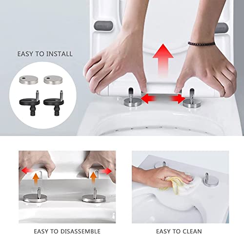 Shape Toilet Seat for Compact Toilet, Quick Release Heavy Duty Toilet Seat, Soft Close Toilet Seat Easy Clean Install, White - size: Round