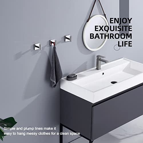 KOKOSIRI Robe Hook Bathroom Towel Coat Hooks for Bath Kitchen Wall 3 Pack Chrome Stainless Steel B1013CH-P3 - color: Polished Chrome, size: 3 Pack