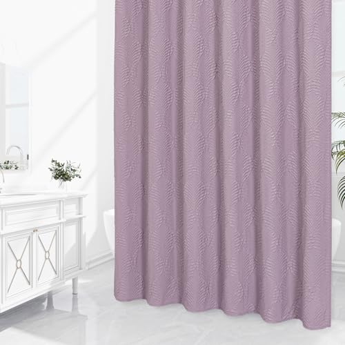 72x84 Extra Long Shower Curtain, Lavender 3D Embossed Half Bath Curtain - color: Lavender, size: 72"W x 84"L (Pack of 1)