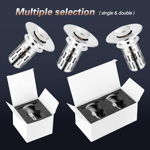 Bathroom Sink Drain Strainer,Bathroom Sink Drain Stopper, Sink Drain Stopper,for Bathroom Sink Stopper Replacement (2PCS),Bright Silver - size: 2 Pack