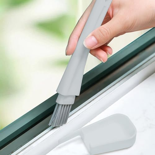 Gap Cleaning Brush for Narrow Spaces, Tile Gap Scrubber, Compact Crevice Cleaning Tool for Window Tracks, Appliances, and Household Use - color: Grizzly