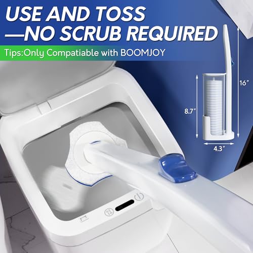 BOOMJOY Disposable Toilet Brush Set - Toilet Bowl Cleaner Wand with Holder, 39PCS Toilet Brush Wand Refills