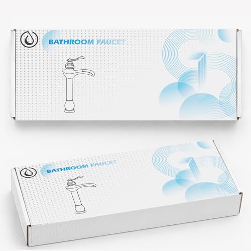 BWE Vessel Sink Faucet Oil Rubbed Bronze Tall Waterfall Bathroom Faucet | Bathroom Vanity Faucet with Pop Up Drain Assembly and Supply Hose Single Handle 1 Hole Lavatory Mixer Tap Tall Body - color: Oil Rubbed Bronze