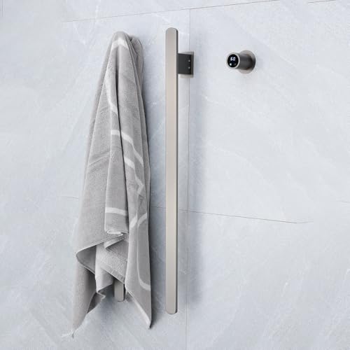 Bathroom Heated Towel Rack, Gray Towel Warmer, 2Bars, 110V | Smart Touch Control, Wall Mounted, Concealed Hardwired, Stainless Steel, Dry Towels in Modern Bathrooms, Space-Saving Design - color: Gun Grey-2 Bars