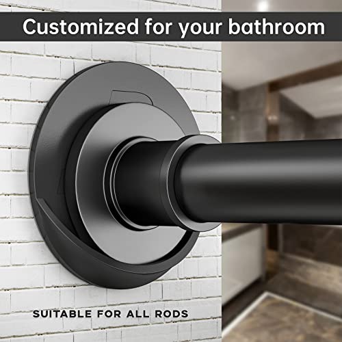 Shower Curtain Rod Holder 3M Adhesive | Heat Resistant | Waterproof | Max Load 60 lbs Shower Rod Retainer for Wall, 2 Pack, Black (Rod Not Included) - color: Black