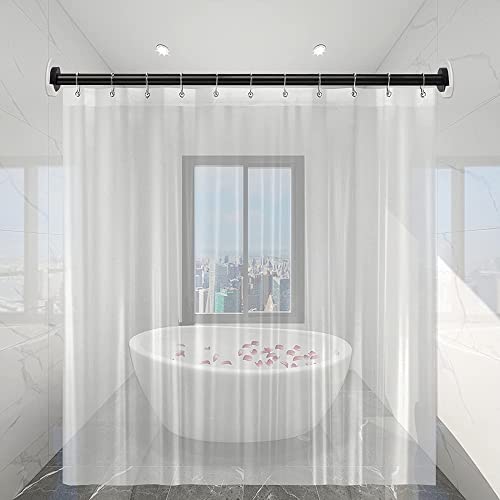 LADYMOON Adhesive Shower Curtain Rod Holder No Drilling,Set of 4,Max Load 60 lbs,Heat Resistant and Waterproof,Wall Mount Retainer of Shower Rods for Bathroom(Shower Curtain Rod Not Included) - size: Transparent-XX-Large