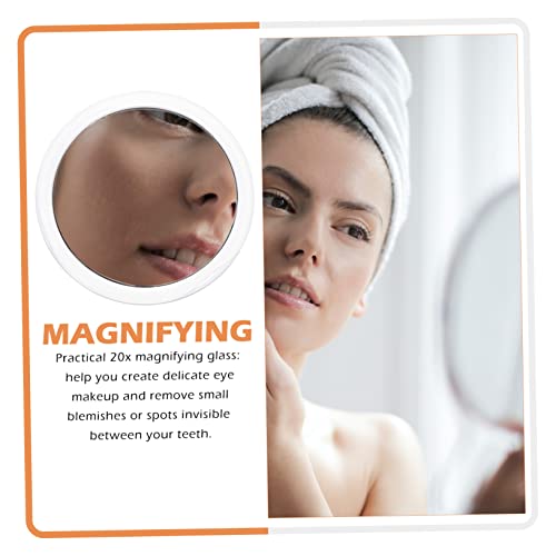 Suction Cup Vanity Mirror Dispenser Makeup Mirror Lights Bathroom LED Mirror Makeup Brush Holder LED Vanity Light Kit Lighted Magnifying Mirror Bathroom Makeup Mirror Plastic White