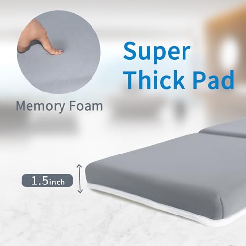 JJGoo Bath Kneeler Pad, 1.5 inch Thick Kneeling Pad Mat, Foldable Painless Knee Cushion Mat, Non-Slip Bathtub Kneeler for Baby Bathing Parents - color: Grey - Only Kneeler Pad