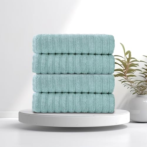 Classic Turkish Towels CTT Premium 4 Pack Bath Towels Set, Made with 100% Turkish Cotton, Spa & Hotel, Quick Drying Towels, Absorbent & Comfy | 27"x54" (SPA Green - color: Spa Green, size: 4-Piece Bath Towel Set