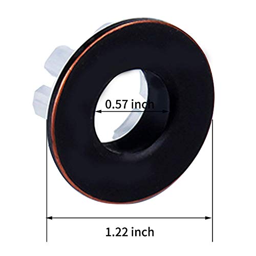 Sink Basin Trim Overflow Cover Ring Brass Insert in Hole Round Caps | Oil Rubbed Bronze ORB by Homevacious - color: Oil Rubbed Bronze