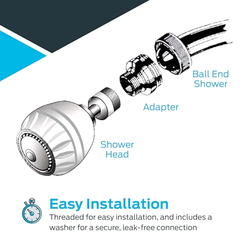 EZ-FLO 1/2 Inch IPS x 1-1/8 Inch Ball Joint Shower Arm Adapter, 20-Thread, Convert Pfister to fit standard shower head, Brass Plumbing Fitting, Chrome, 15060