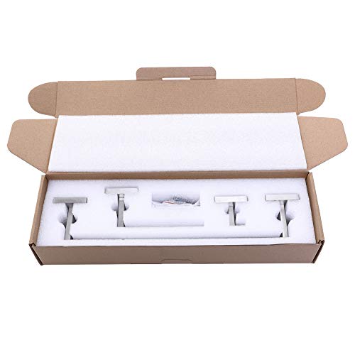 TASTOS 3-Piece Bathroom Hardware Set Brushed Nickel Wall Mounted Bathroom Accessory Set, Premium Stainless Steel Robe Hook Toilet Paper Holder 16-Inch Towel Bar (Silver) - color: Brushed