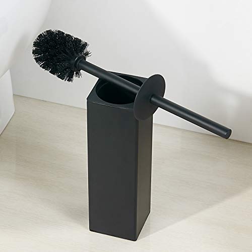 Stainless Steel Toilet Bowl Brush and Holder for Bathroom Storage Organization - color: Matte Black