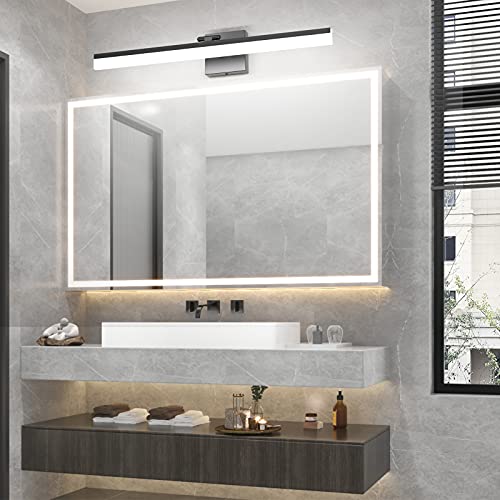 Ralbay 32" Matte Black Bathroom Vanity Light - 18W Adjustable Modern LED Lighting Fixture for Bathroom (6000K Cool White Light) - color: Black, size: 32 inch