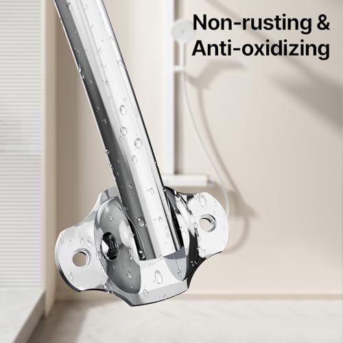 Curved Shower Curtain Rod, Rust Resistant, Adjustable Length 42-73 inches for Shower, Bathroom, Hole Punch Required-Polished Chrome - color: Polished Chrome