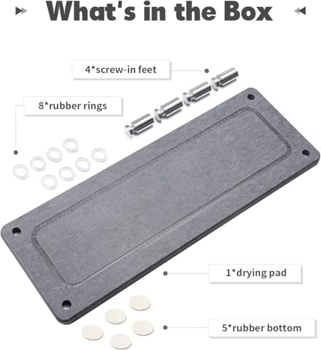 Kitchen Sink Caddy, Diatomite Water Absorbing Stone Tray, Grey | Bathroom Vanity & Countertop Organizer, Ideal Faucet Drying Mat, Coaster, Soap Dish & Sponge Dispenser Holder - color: Grey