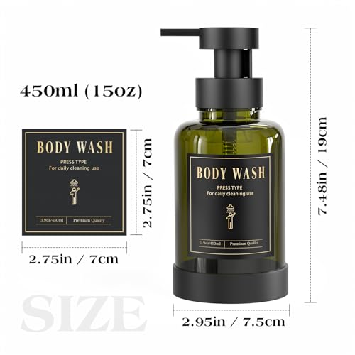 Luxspire Foaming Soap Dispenser 15oz Hand Soap Bottle, Olive Green, 2 Pack | Anti-drip pump, wide mouth easy refill, non-slip silicone base, 7 waterproof labels, bathroom and kitchen sink use - color: Olive Green