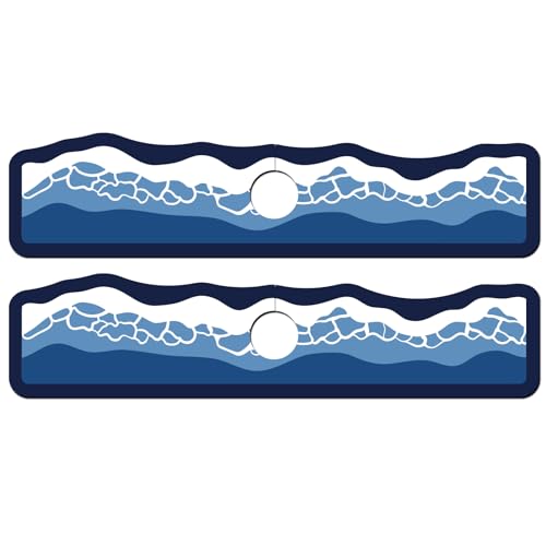 2Pcs Sea Waves Shape Kitchen Sink Splash Guard Faucet Mat Waves Pattern Faucet Mat For Bathroom Kitchen 5.51x23.62In - color: Sea Waves Shape