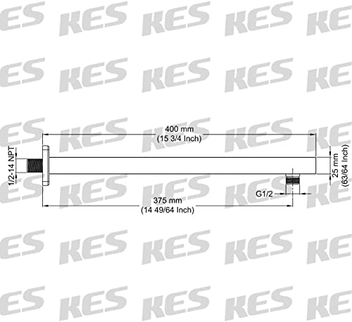 KES Shower Connector Ball Joint Shower Head Polish Chrome 16-Inch Shower Arm with Flange, PSB101-CH-SL+PSAN204-CH-UPC-NEW