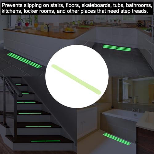 PATIKIL 24Pack Non Slip Bathtub Stickers 15x0.8 Decal Square Light Green | Fluorescent Safety Shower Treads, Adhesive Decal Square, with Scraper, for Stairs Tub Shower
