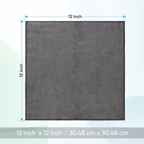 HOMEXCEL Microfiber Washcloths 12 Pack, Highly Absorbent and Soft Face Towel, Multi-Purpose Grey Wash Cloths for Bathroom, Hotel, Spa, Gym, and Kitchen, 12x12 Inch - color: Grey