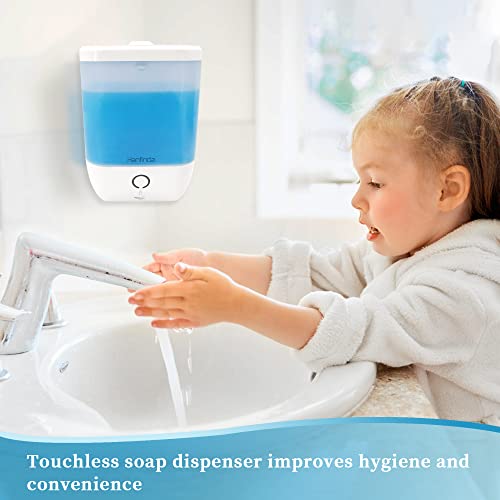 HANFNDA Wall Mount Soap Dispenser Commercial Soap Dispenser Wall Mounted for Bathroom Public Places Automatic Touchless 1000ml/33.8oz White