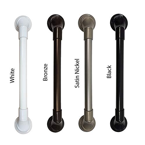 12 in MedGear Wall-Mount Bath Assisting Grab Bar, Satin Nickel & Includes Clip-On Shower Head Holder - color: Satin Nickel