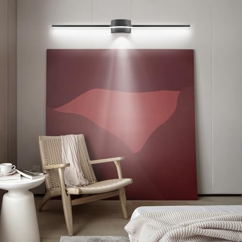 Bathroom Lighting Fixtures Over Mirror– 48 Inch Black Vanity Light for Bathroom LED Dimmable 6000K Cool White with Dual Lighting Design 26W 2080lm Modern Matte Black Aluminum - size: 48 Inch