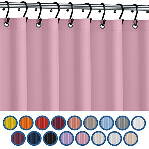 No Smell Shower Curtain Liner 72x72 Pink - PEVA Plastic Shower Curtain for Bathroom, PVC-Free Waterproof Pink Shower Liner with Metal Grommets and Magnet-Weighted Bottom Hem - Washable Liner - color: Pink