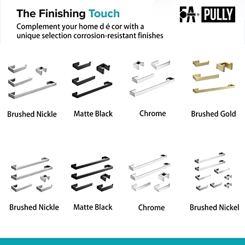 Fapully 5 Piece Bathroom Hardware Accessories Set Chrome Polish | Wall Mounted | Stainless Steel - color: Polished Chrome, style: 5 Piece