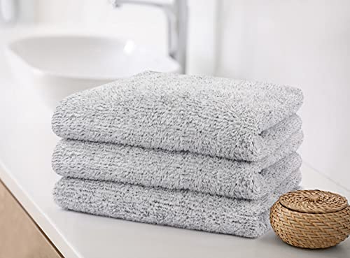 Microfiber Hand Towels, Light Grey, 16Inch x 31Inch, 3Pack | Super Soft, For Bathroom, Home Spa, Sports, Washcloth & Face Towels & Hair Towels - color: Greyx3