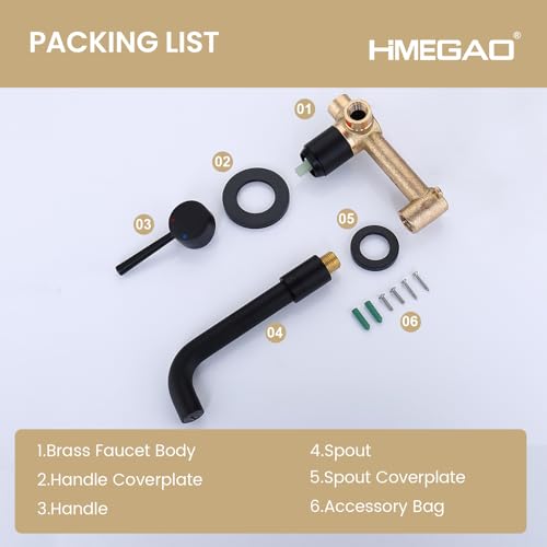Bathroom Sink Faucet Matte Black Wall Mounted Bathroom Faucet, Single Handle Lavatory Sink Basin Swivel Mixer Tap with Valve - color: Matte Black