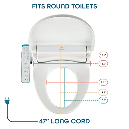 BidetMate 1000 Series Electric Bidet Toilet Seat, Heated Water and Seat | Instant warm-water wash, heated seat, air dryer, and self-cleaning nozzle. Side panel control. Fits round toilets. - style: 1000 Series | Round | Side Panel