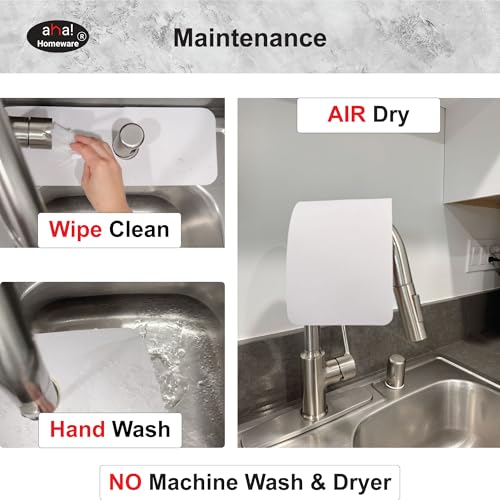 Customizable Faucet Mat Kitchen: AHA HOMEWARE Diatomite Rubber Kitchen Sink Splash Guard, Absorbent, Cuttable 2-PACK (Light Gray, 24") - color: Light Gray, size: 24" x 24"