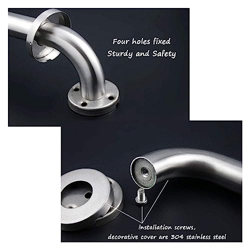 Grab Rails Bath Wall Attachment Handrails Grab Bar Rails Balance Grab Bar Shower Assist Wall Mounted Towel Rack Safety Armrest Shower Handrail Bathroom Handrail Stainless