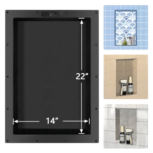 Ready Tile Shower Niche Shelf 17"X25"X4"(Inside 14"X22") - - Water and Leak Proof Large Wall Niche Insert