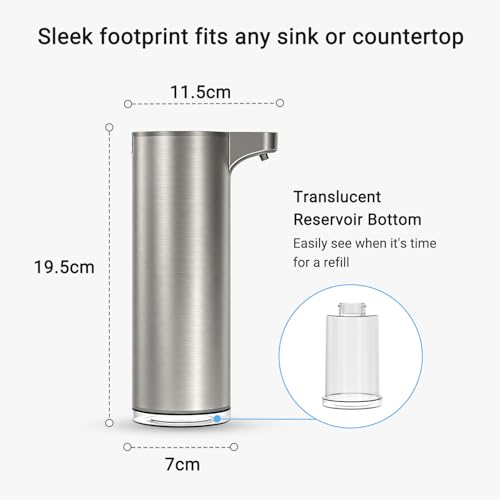 Automatic Foaming Soap Dispenser, Matte Stainless Steel Touchless Soap Dispenser with Self-Clean Mode, 1500mAh Rechargeable USB-C, IPX5 Waterproof Anti-Clogging Foam Pump for Kitchen & Bathroom - color: Silver