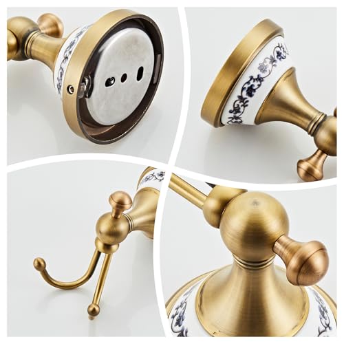 Antique Bronze Brass Bath Towel Hooks Wall Mounted Bathroom Clothes Hook, Antique Brass Horn Shape Curved Towel Hooks YIGUANXIN - color: Antique, size: Clothes Hook