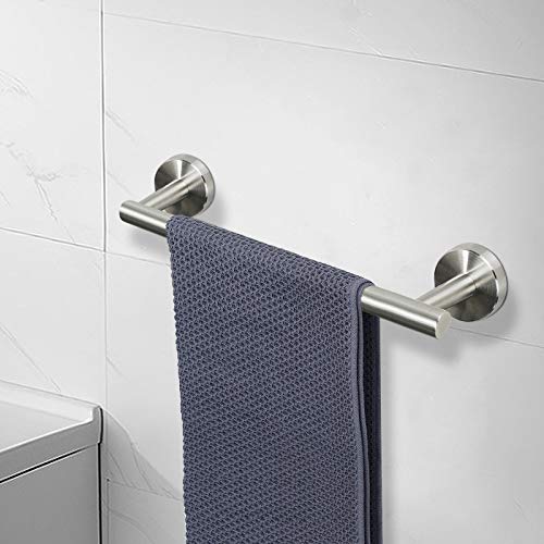 NearMoon Bath Towel Bar, Thicken Stainless Steel Shower Towel Rack Holder Wall Mounted for Bathroom,12-lnch Overall Length-10-lnch Usable Hanging Space (1 Pack, Brushed Nickel) - color: Brushed Nickel, size: 12 Inch