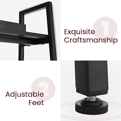 BATHWA 5 Tier Book Shelf, Black Industrial Open Wood and Metal Ladder Bookshelf, 59''H 24''W Wooden Ladder Shelf for Small Places, Living Room, Bedroom - color: Black, size: 1pack-59"H x 23.6"L x 13.8"D