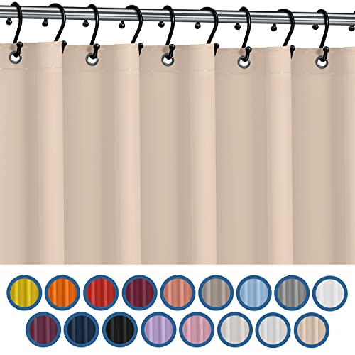 No Smell Shower Curtain Liner 72x72 Beige - PEVA Plastic Shower Curtain for Bathroom, PVC-Free Waterproof Sand Shower Liner with Metal Grommets and Magnet-Weighted Bottom Hem - Washable Liner - color: Sand