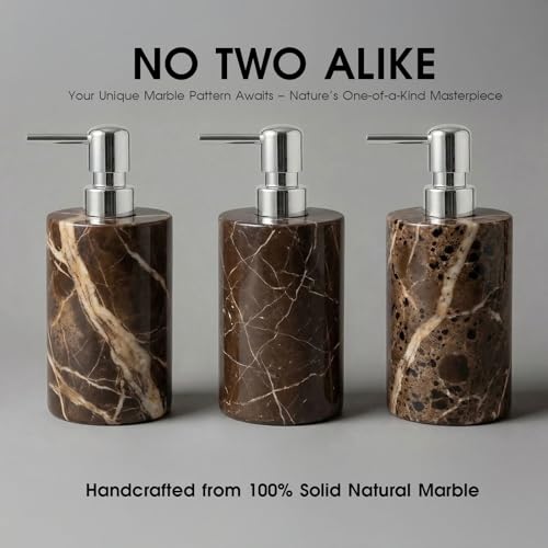 Marble Soap Dispenser, Hand Soap Dispenser for Bathroom Kitchen Countertop - Lotion and Liquid Soap Dispenser (1, Coffee) - color: Coffee