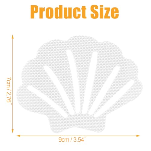 12Pcs Clear Bathtub Stickers Non Slip, Shell Shaped | Adhesive, Safety Shower Treads, For Bathroom Bathtub, Shower Floor - color: Clear