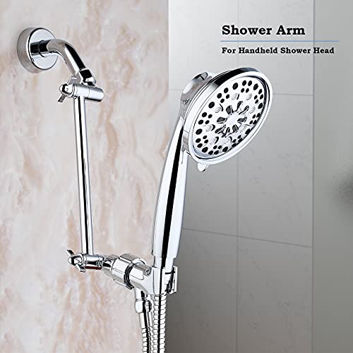 Chrome Shower Head Extension, 10 Inch Solid Brass Shower Extension Arm with Durable Anti-leak Lock Joints, Adjustable Shower Head Extension Arm - color: Chrome, size: 10 Inch