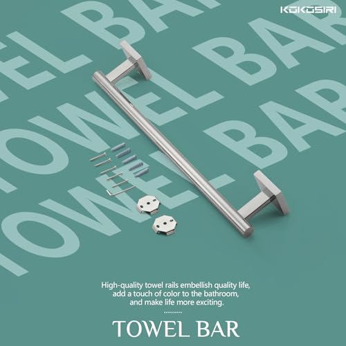 KOKOSIRI Hand Towel Bar 16 Inch Bathroom Towel Holder for Bath Kitchen Toilet Wall Mounted Chrome Stainless Steel B4005CH-L16 - color: Polished Chrome, size: 16-Inch
