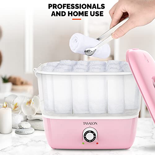 TASALON Hot Towel Steamer for Facials, Hot Towel Warmer Quickly Heats Up in 5 Minutes, Portable Towel Machine Fits 16 Mini Towels, Salon Equipment Towel Warmer for Facials, Spa, Massage, Pink - size: M Size