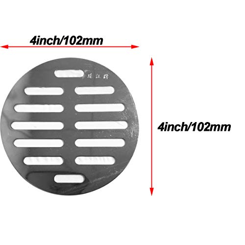 NGe 4Pcs Silver Tone 304 Stainless Steel Round Floor Drain Cover Drain Protection Cover 4 Inch 12 Holes - size: Round 4 Inch